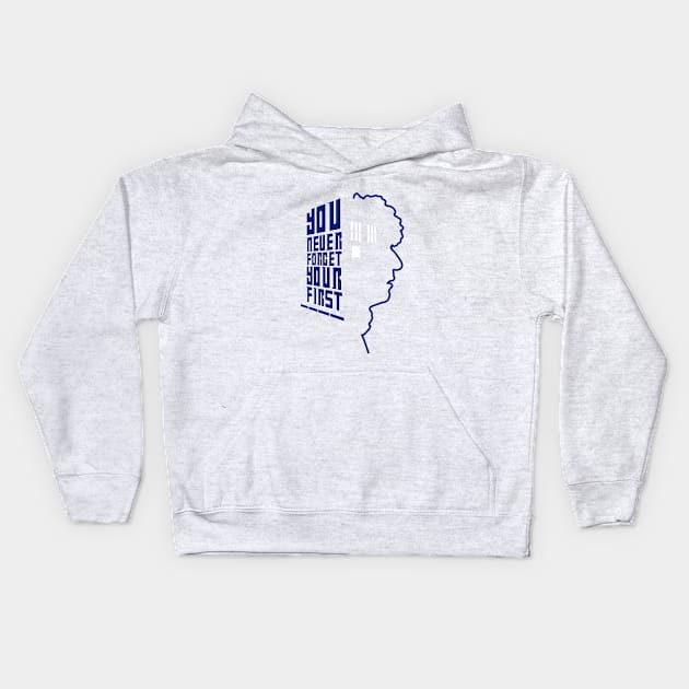 You Never Forget Your First - Doctor Who 4 Tom Baker Kids Hoodie by jadbean